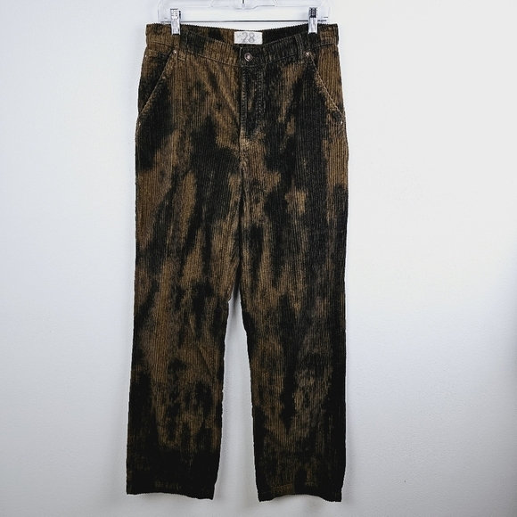 WE THE FREE Reese Pitched Straight Leg Corduroy Tie Dye Brown Tan Pants in Chava - Picture 4 of 13
